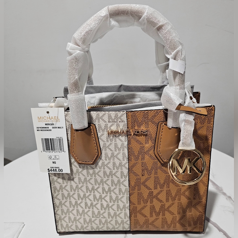Mercer Medium Two-Tone Logo Crossbody Bag